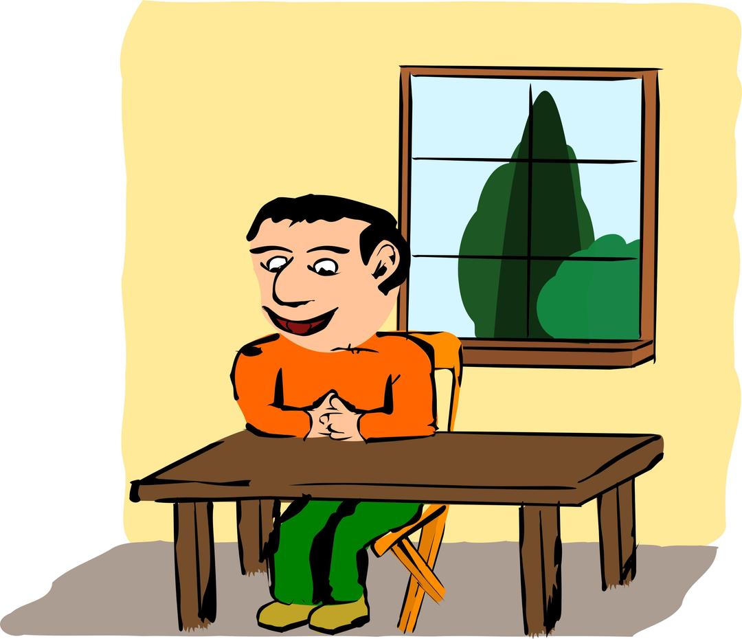 Sitting at the table png transparent