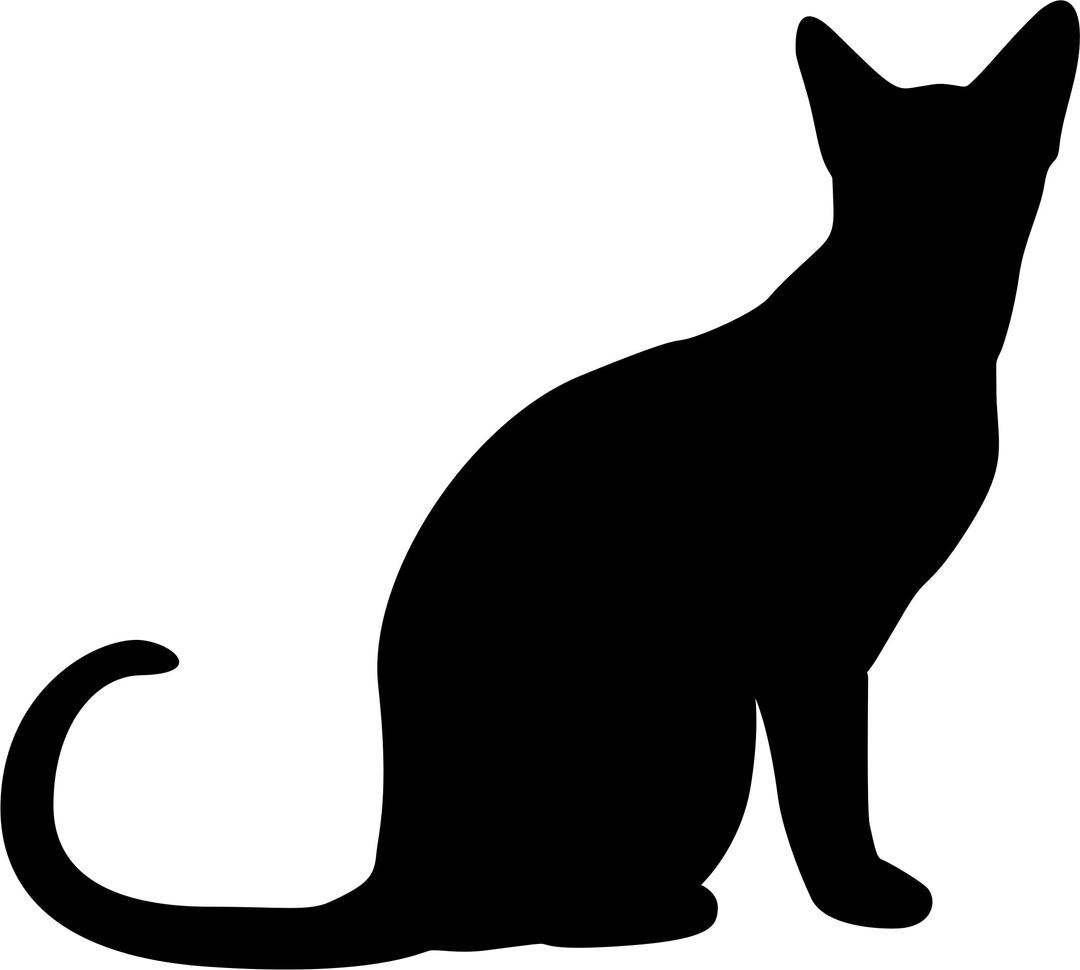 Sitting Cat Silhouette png transparent