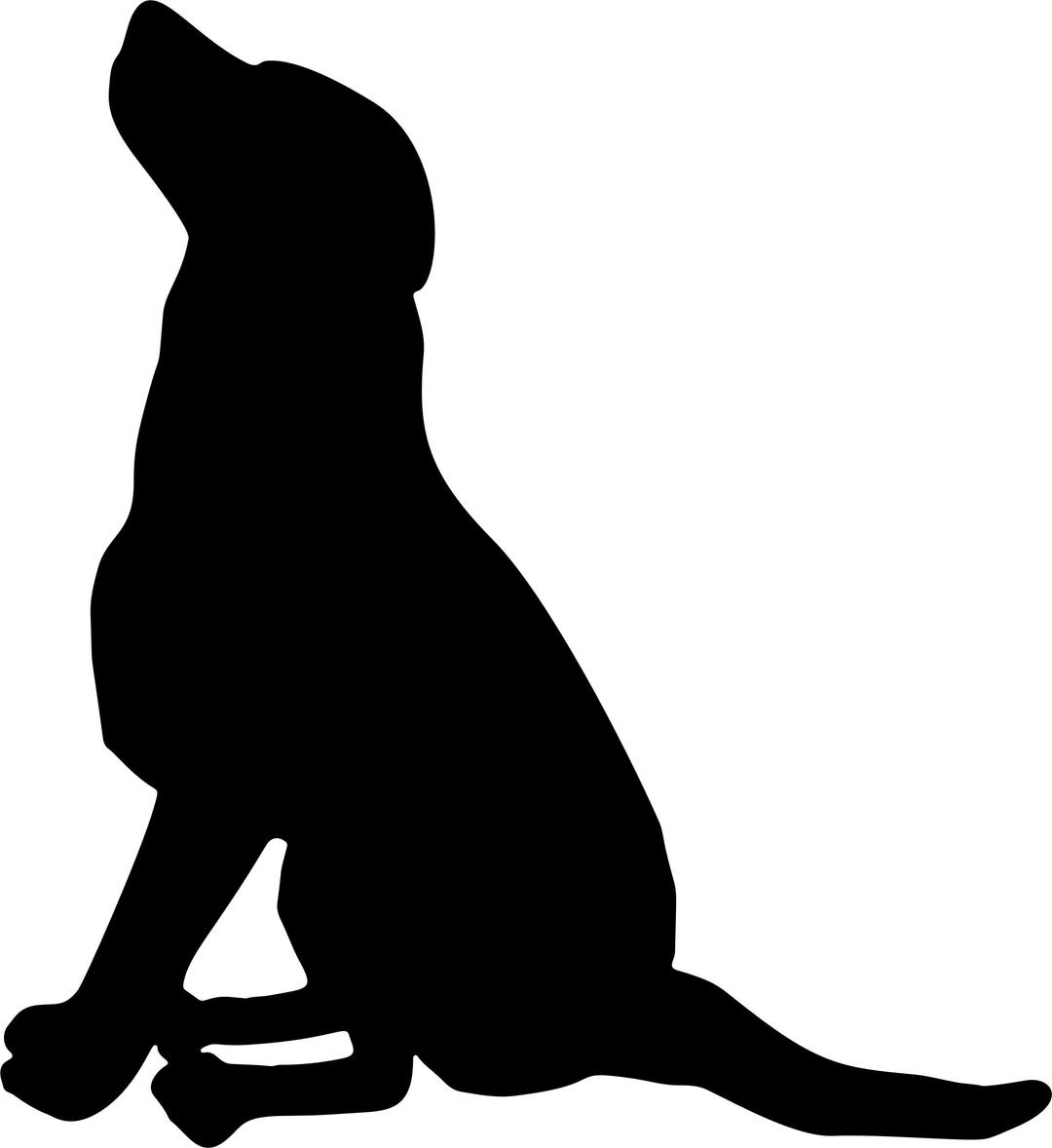 Sitting Dog Silhouette png transparent