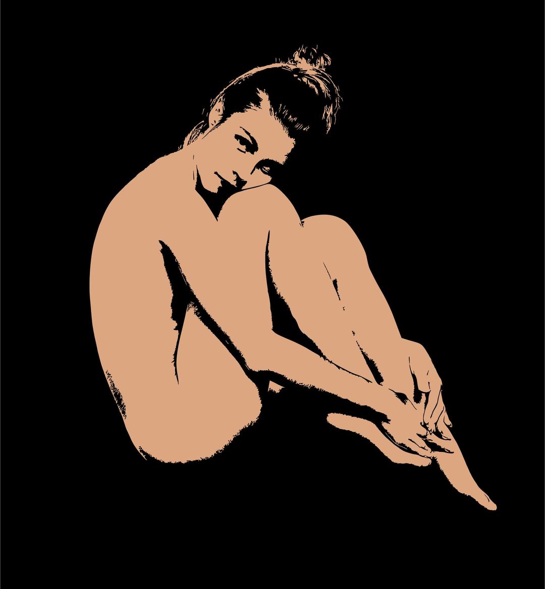 Sitting nude 2 png transparent
