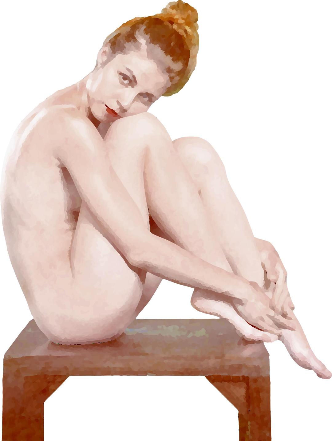 Sitting nude 4 png transparent