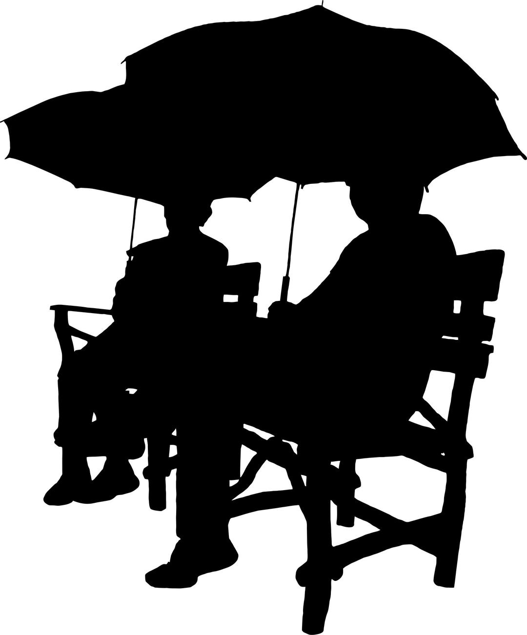 Sitting Under Umbrellas Silhouette png transparent