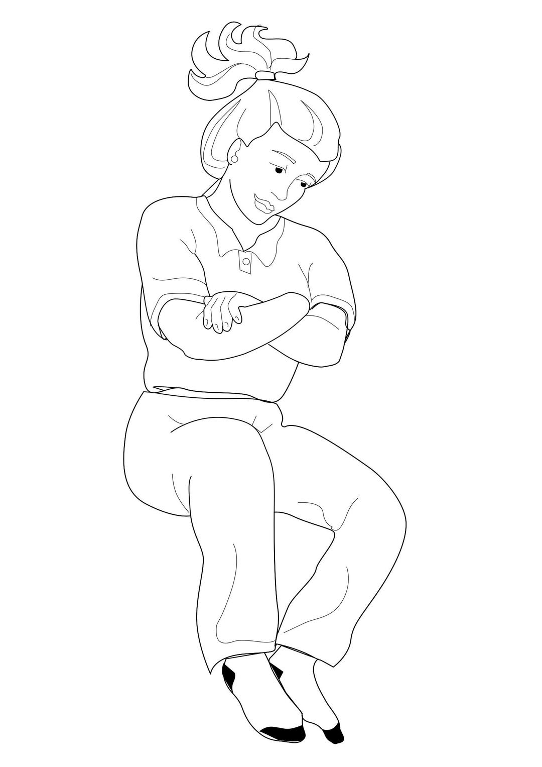 Sitting Woman iss activity sheet p2 png transparent