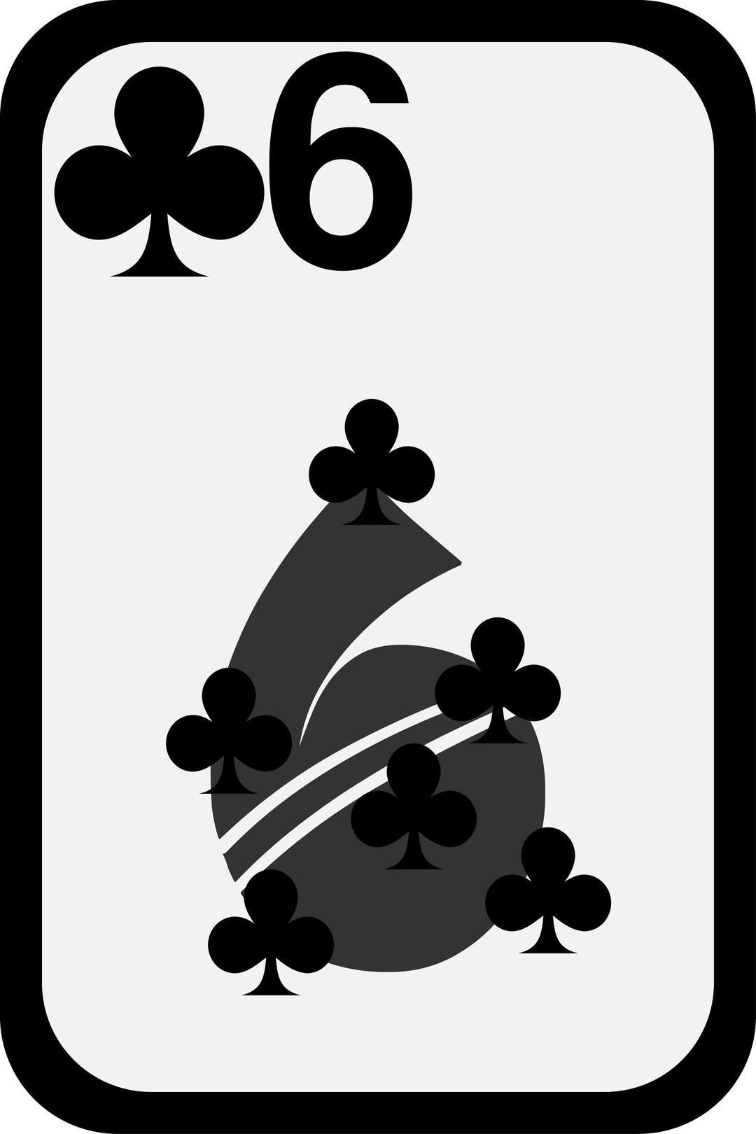 Six of Clubs png transparent