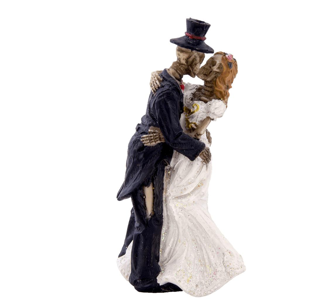Skeleton Bride and Groom Kissing png transparent