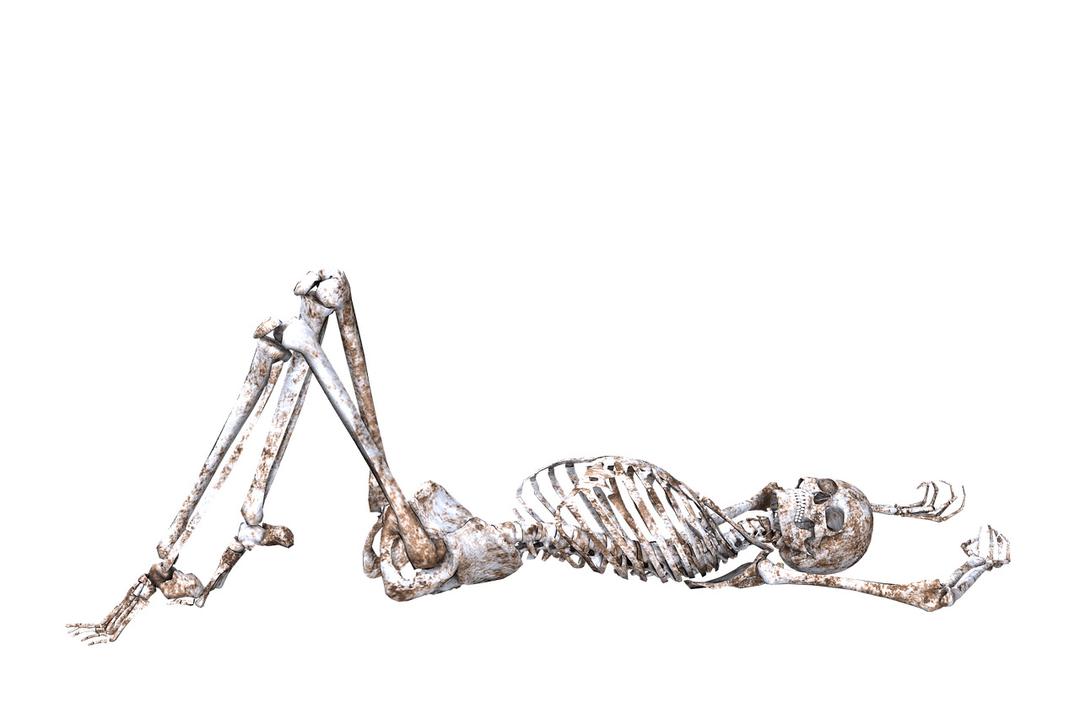 Skeleton Lying on Back png transparent