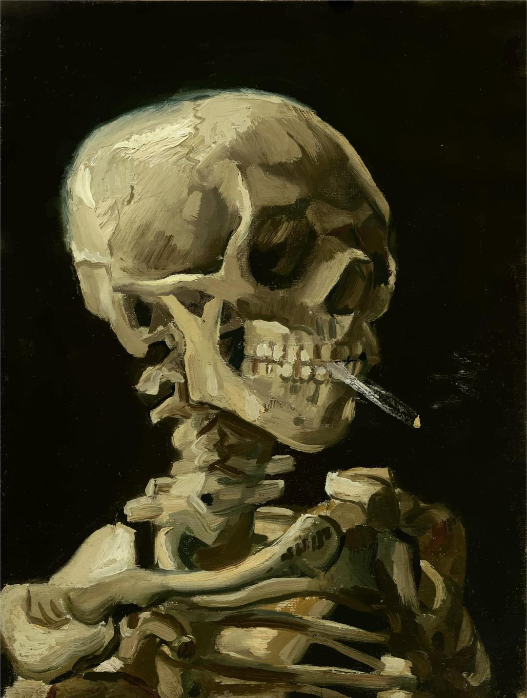 Skeleton With Burning Cigarette - Vincent Van Gogh png transparent