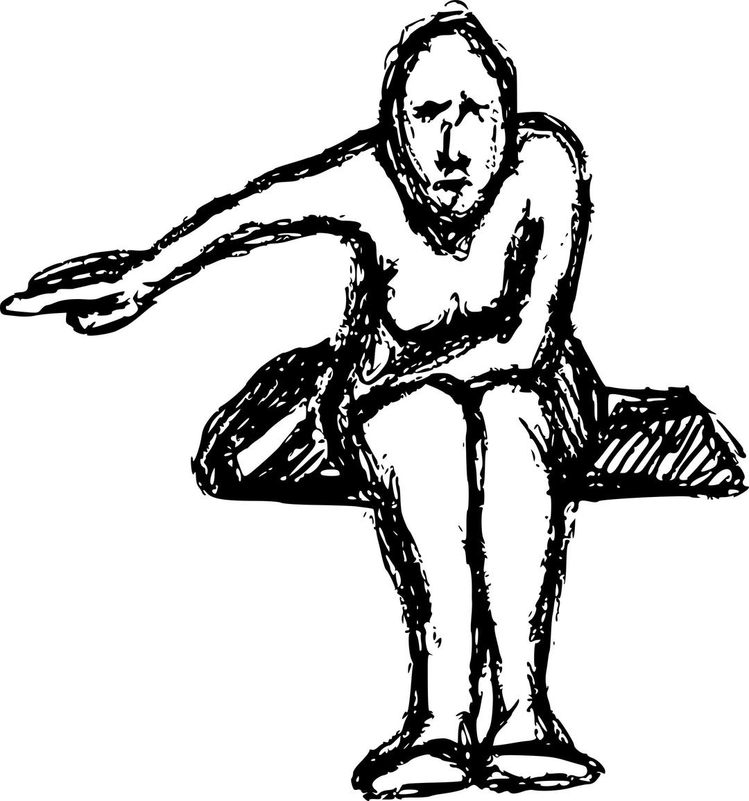 Sketch Woman Pointing png transparent