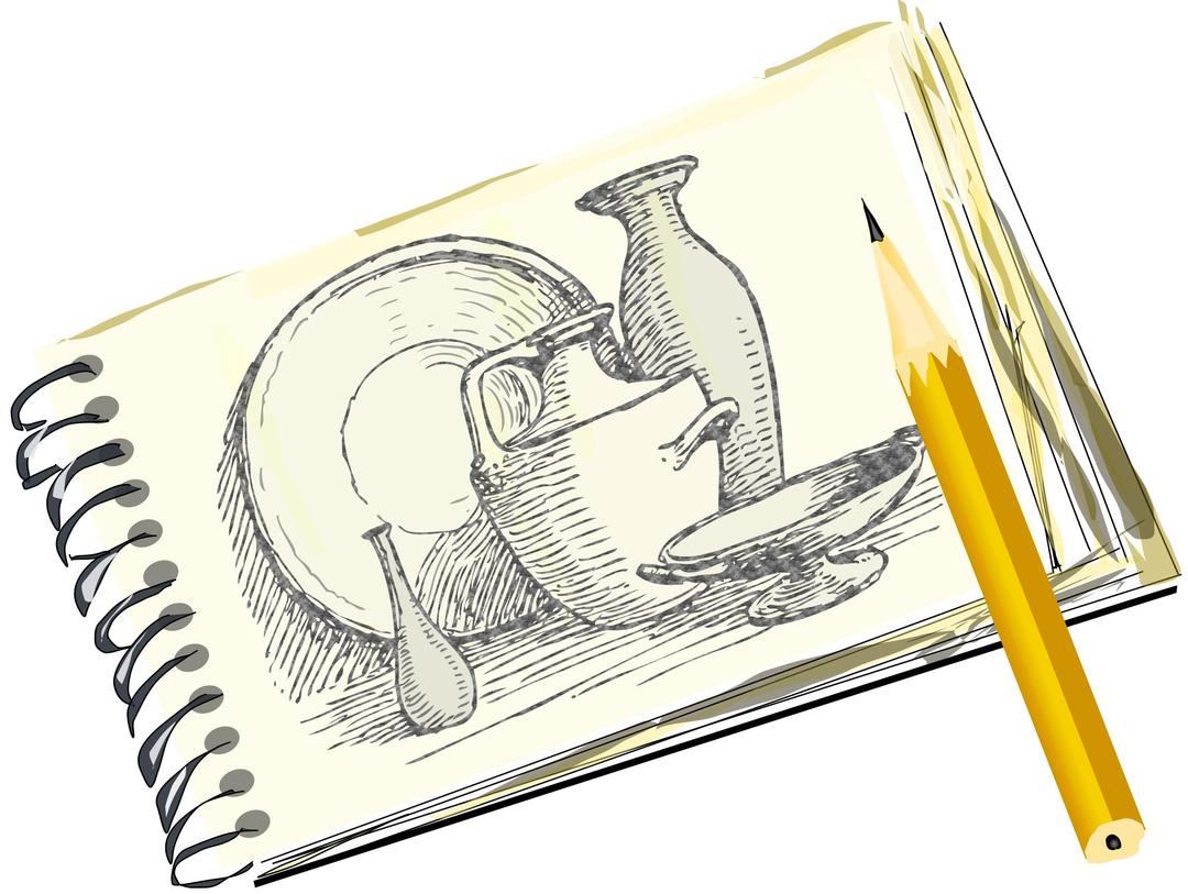 Sketchpad with Still Life, Unfilled png transparent