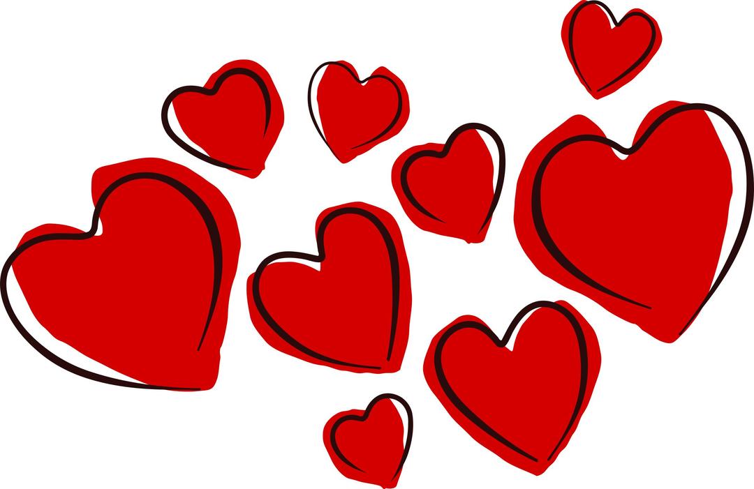 Sketchy Hearts png transparent