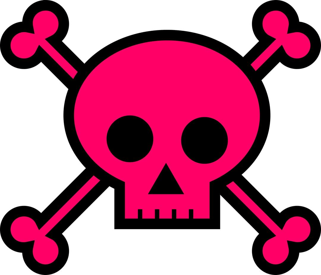 Skull and Crossbones Large Pink png transparent