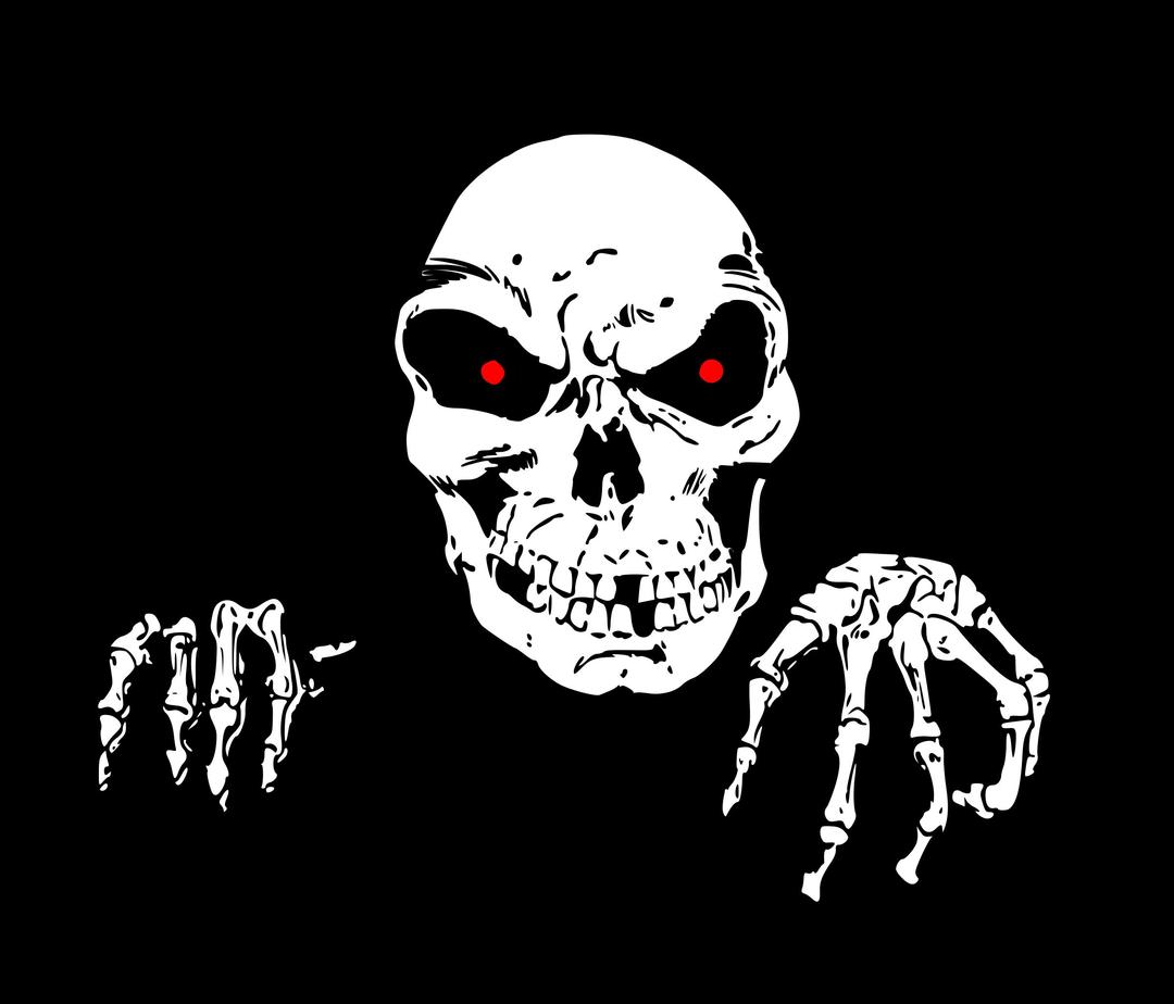 Skull and hands png transparent