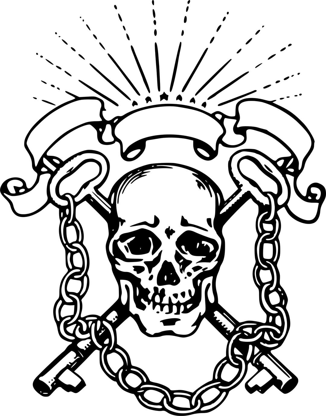 Skull and Keys Emblem png transparent