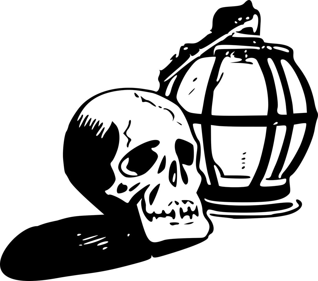 Skull and lantern png transparent