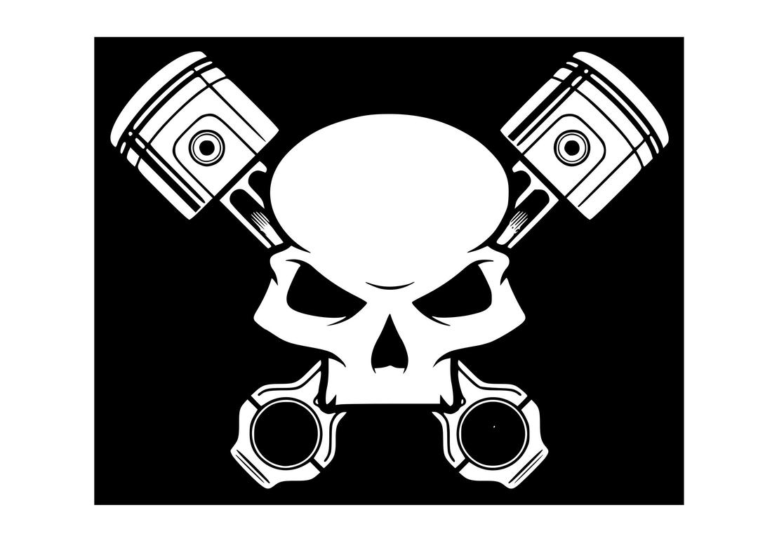 Skull and Pistons png transparent