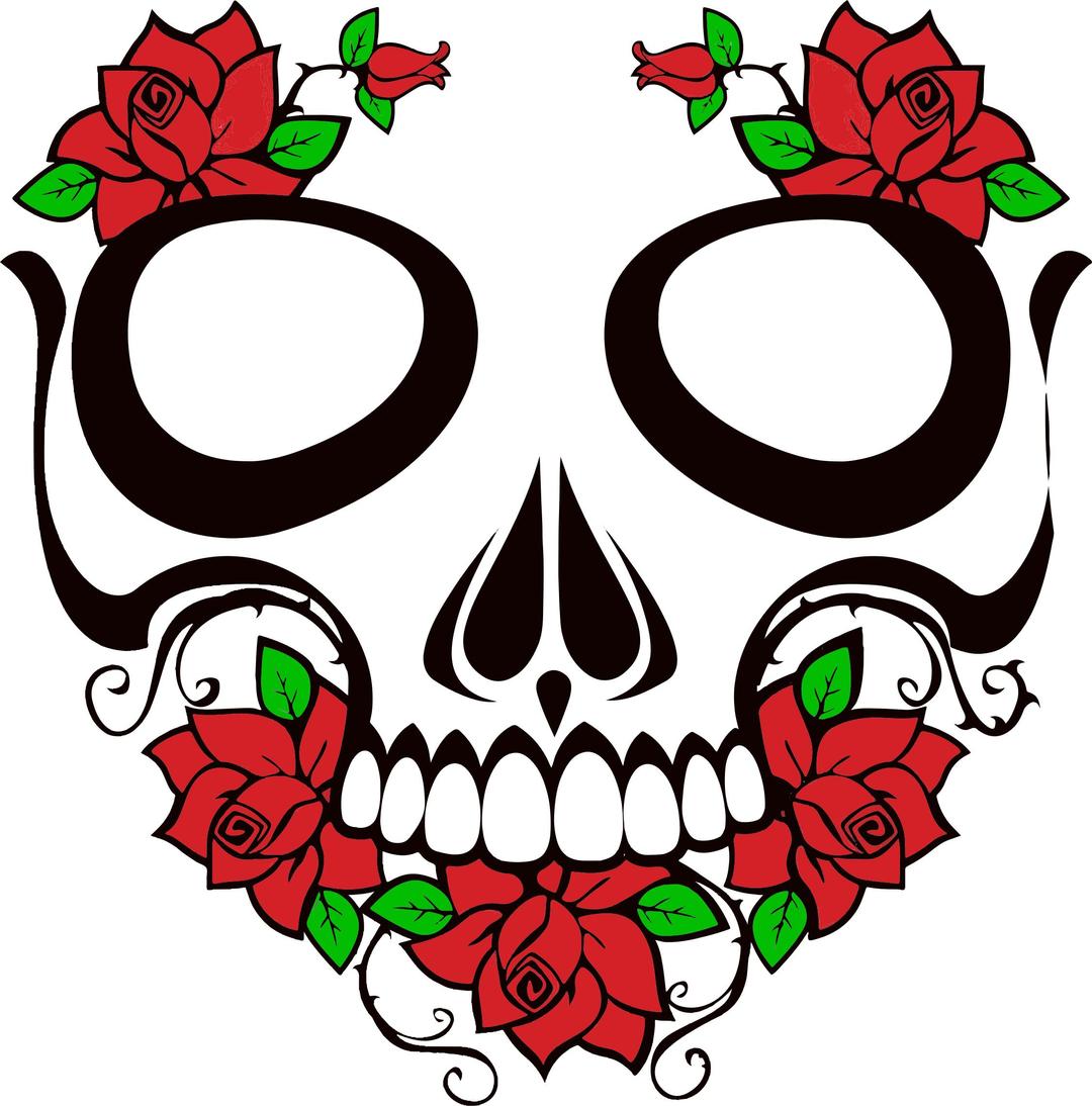 Skull And Roses png transparent