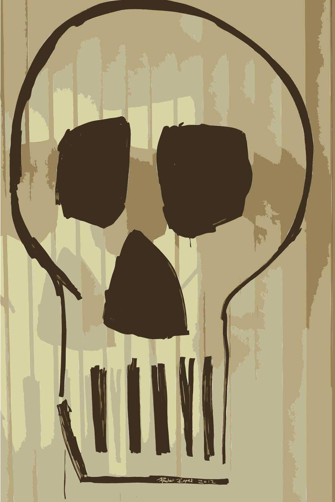 Skull Drawing with Montana Markers on Glass png transparent