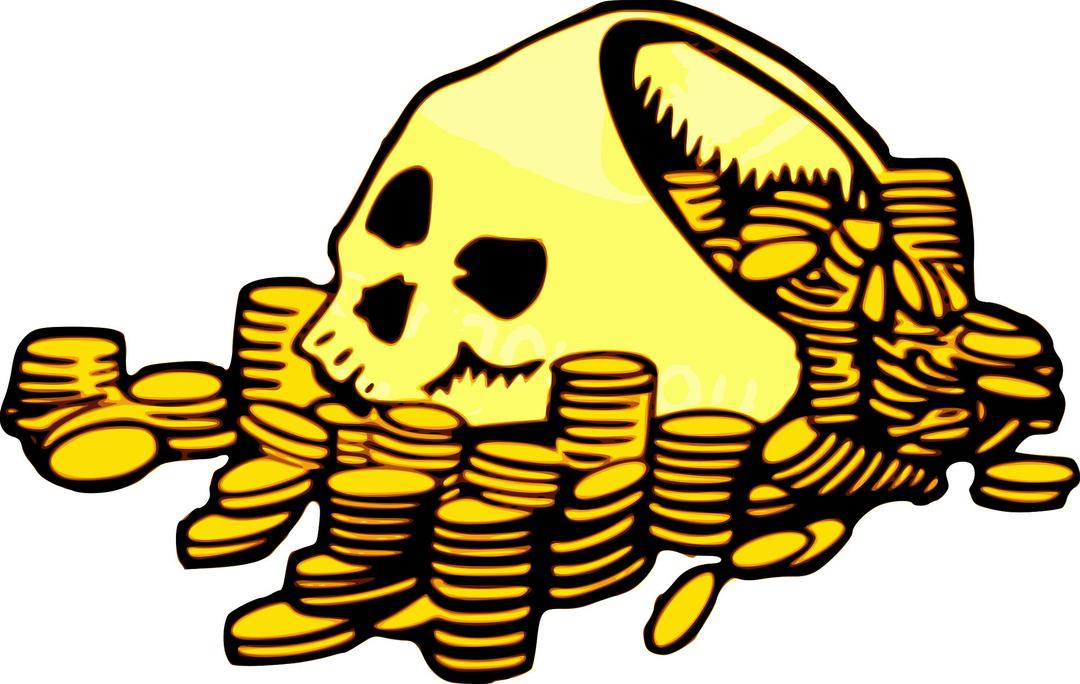 Skull & Money png transparent