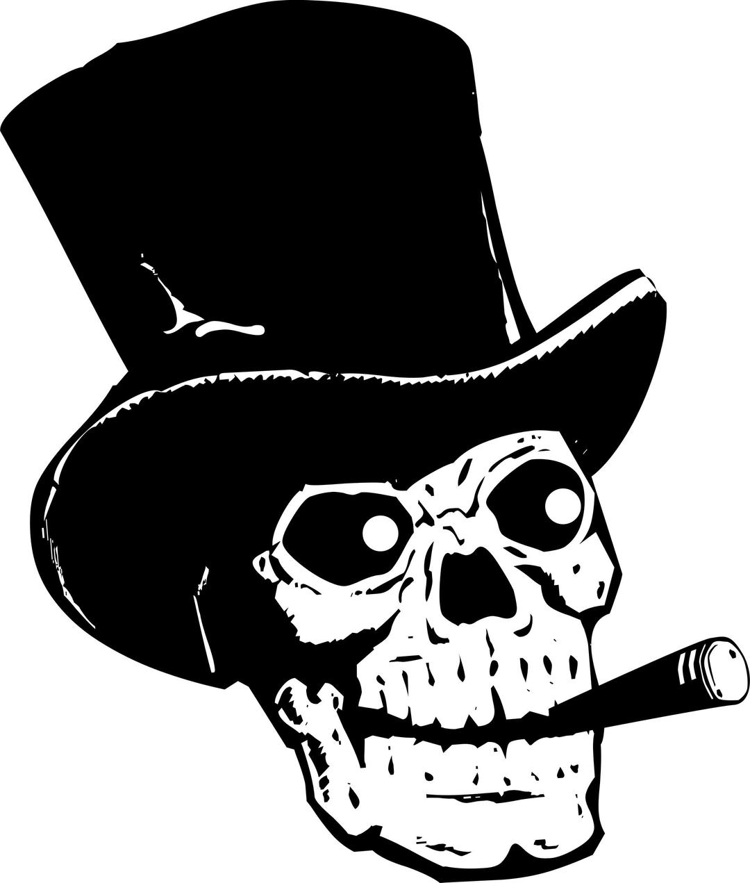 skull with top hat and cigar png transparent