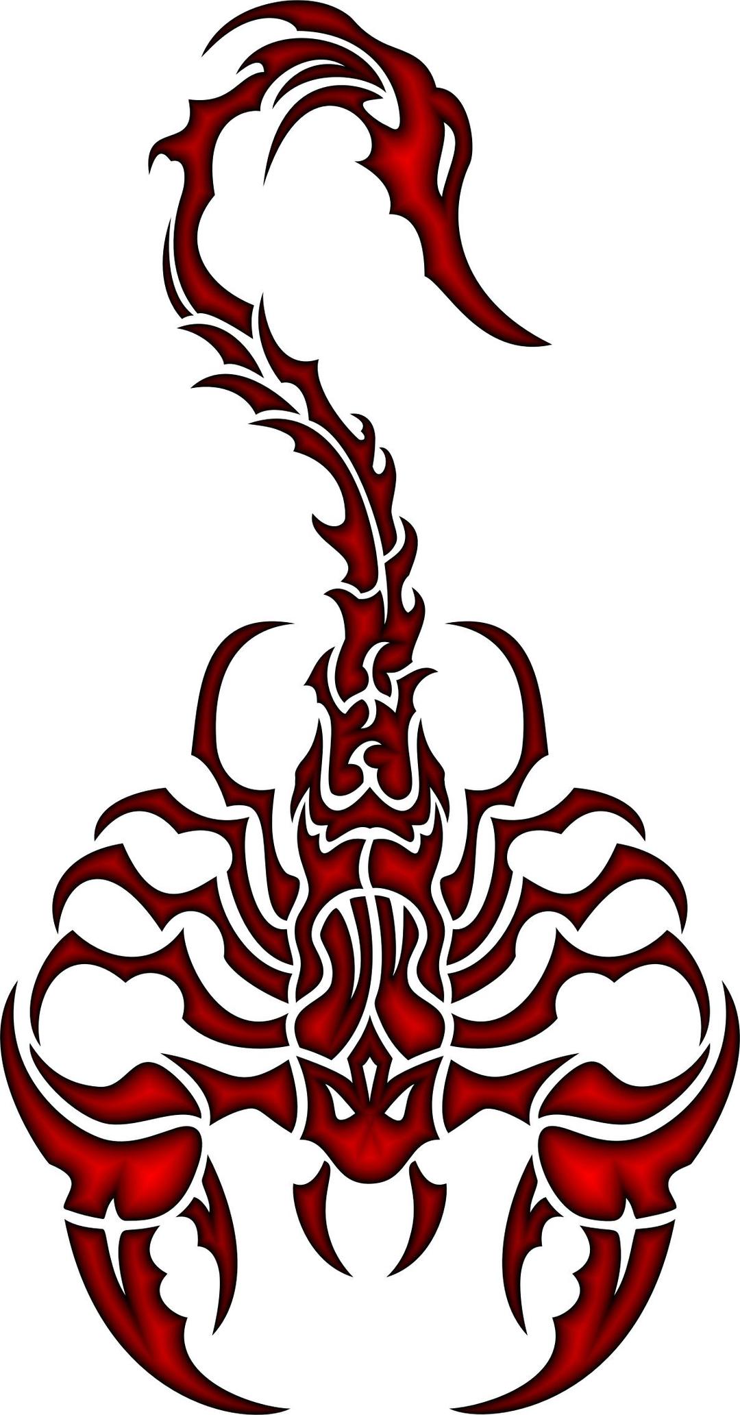Sleek Tribal Scorpion Crimson png transparent
