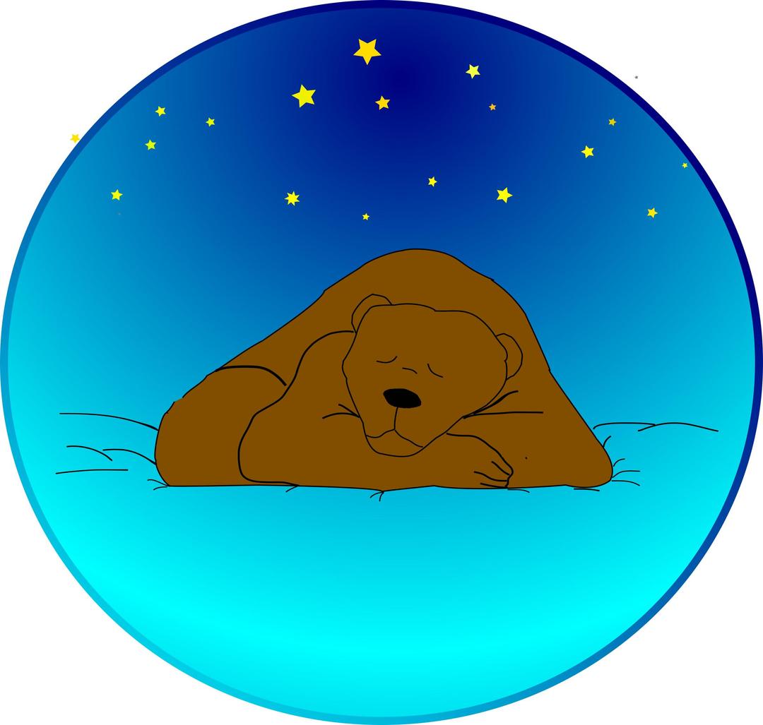 Sleeping bear under the stars png transparent