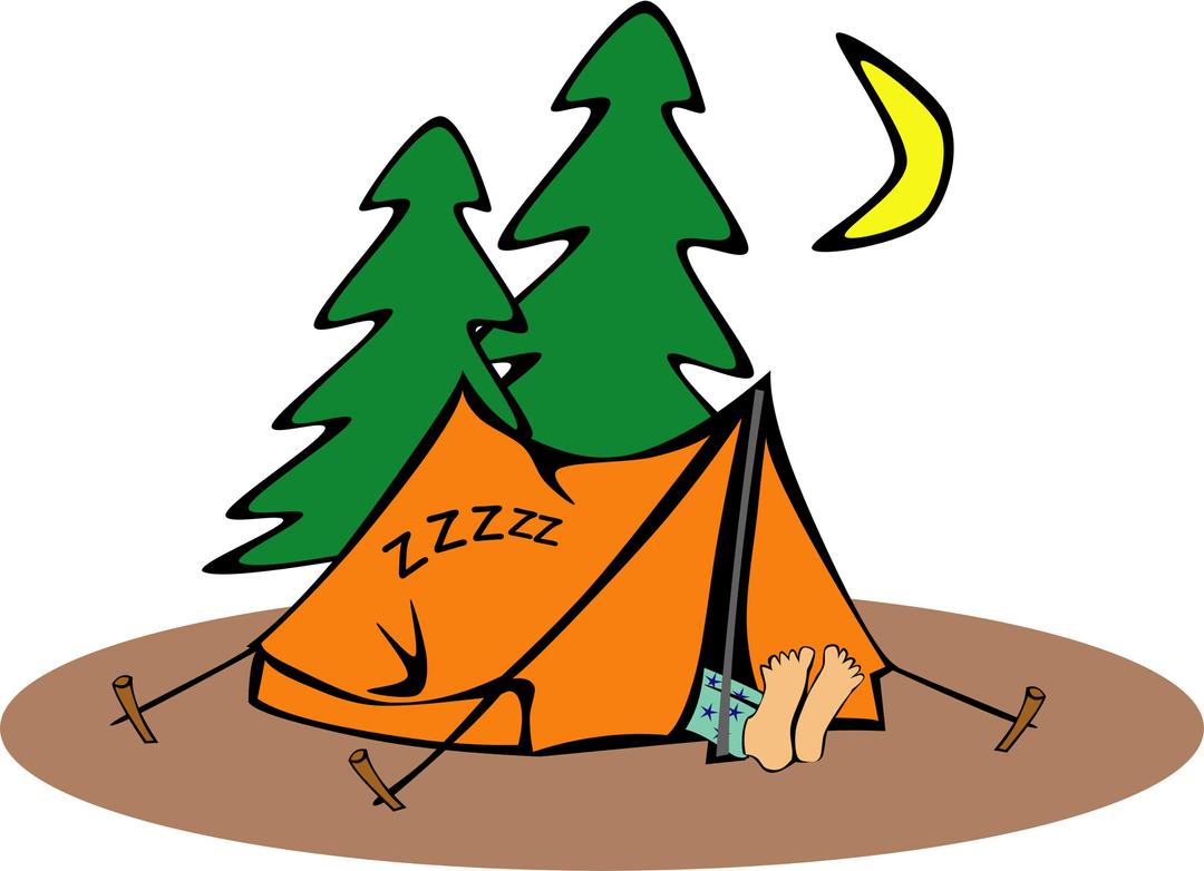 Sleeping in a tent png transparent