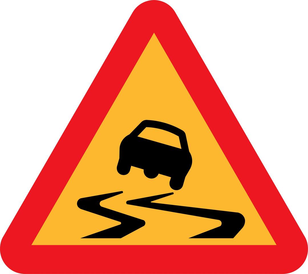 Slippery Roadsign png transparent