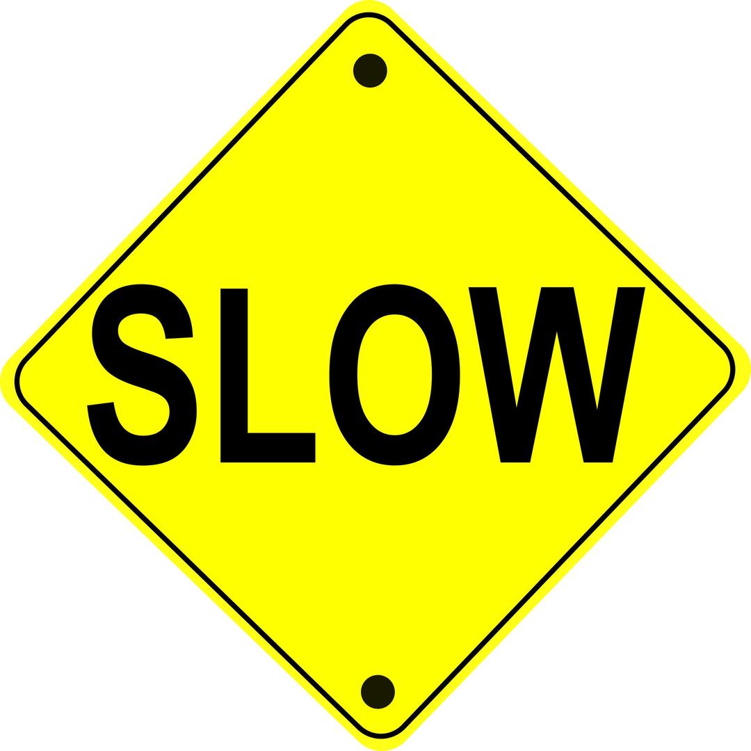 Slow Road Sign png transparent