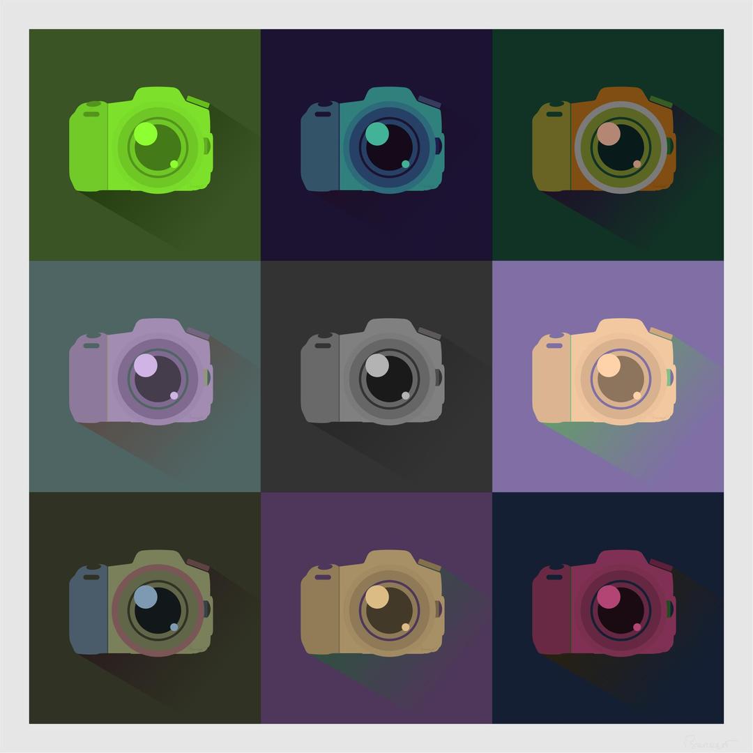 SLR Digital Camera Icons Color Study png transparent