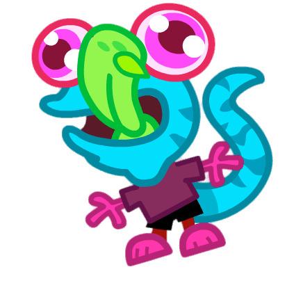 Slurpy the Lickity Lizard Trying To Catch Something png transparent