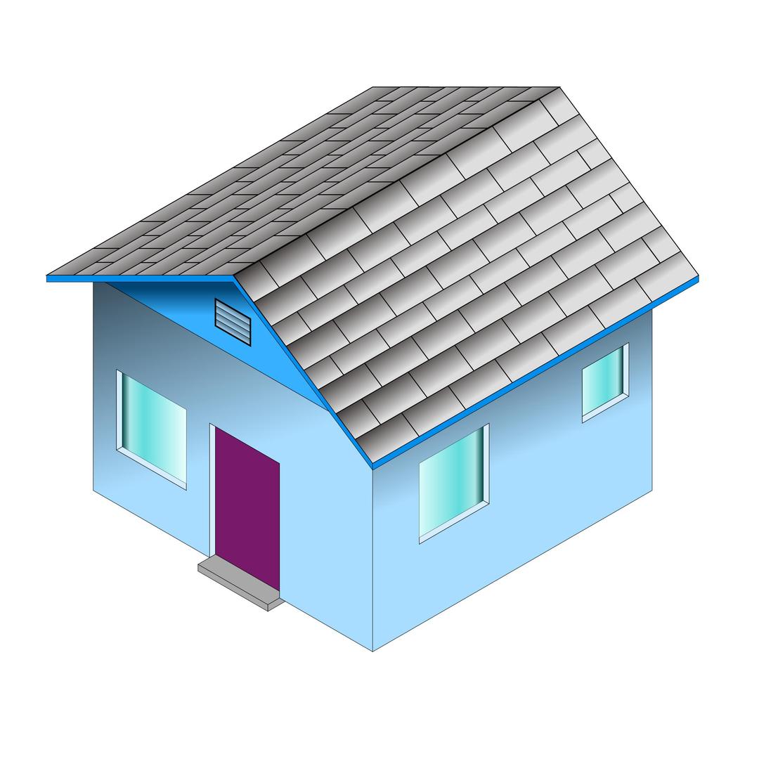 Small Blue House png transparent
