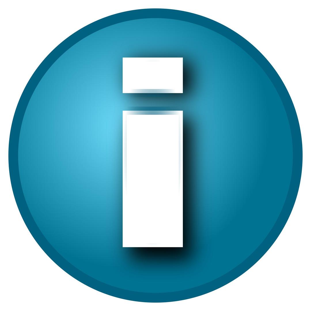 Small blue 'i' info button png transparent