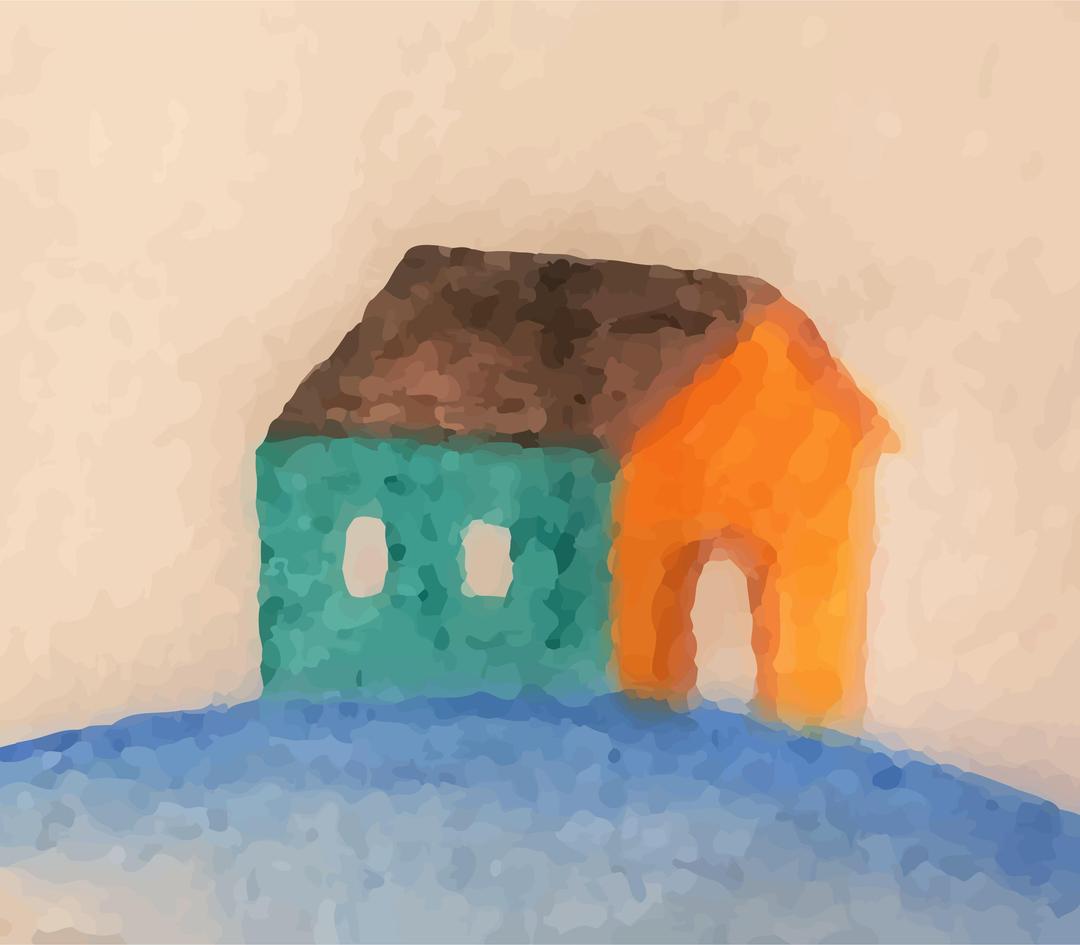 Small home righted (oil painting look) png transparent