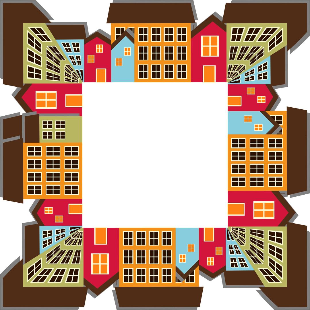 Small Town Cityscape Quadrilateral 2 png transparent