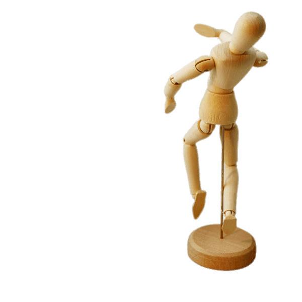 Small Wooden Articulated Mannequin Back png transparent