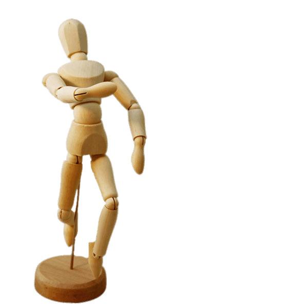 Small Wooden Articulated Mannequin Front png transparent