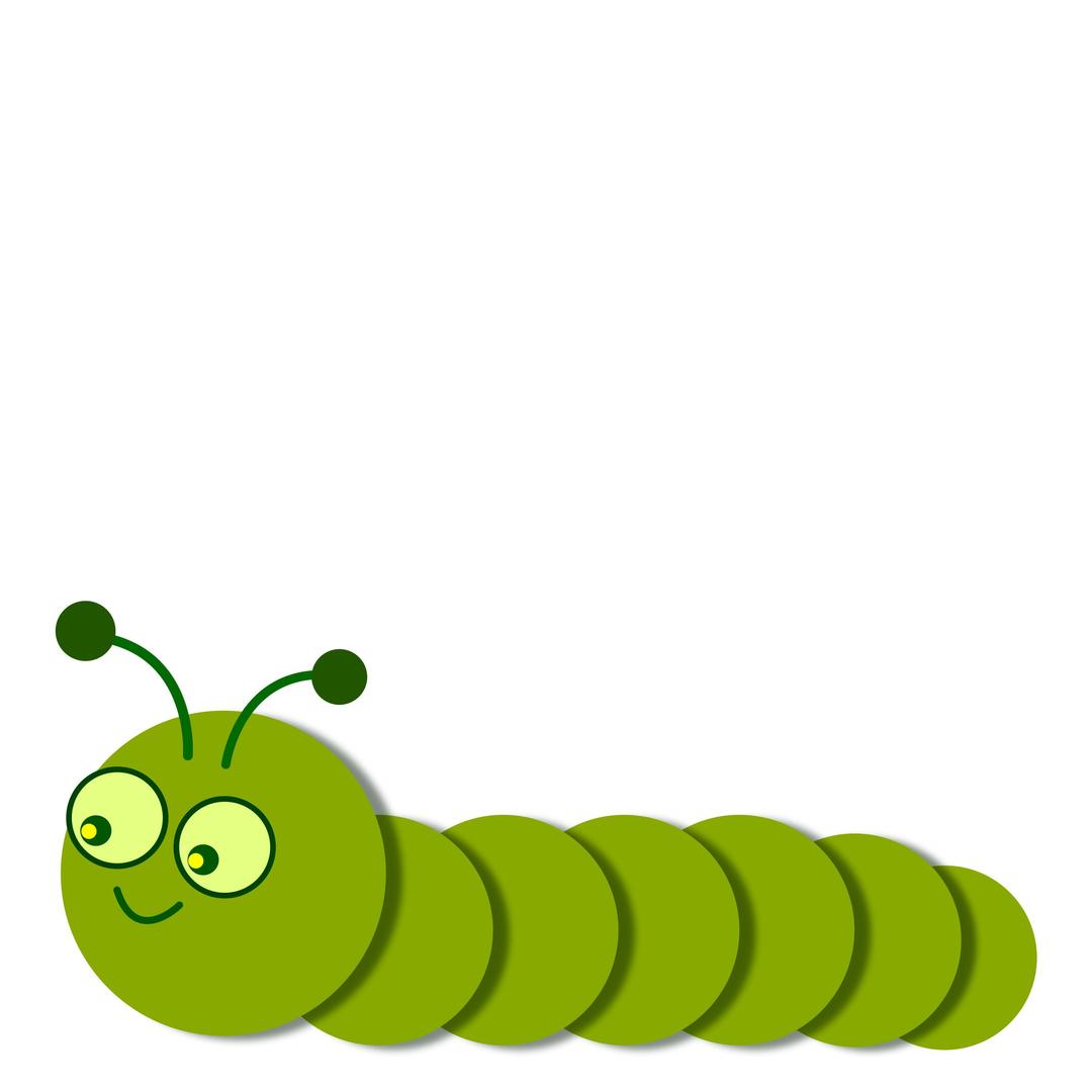 Smiling Caterpillar legless, linear png transparent