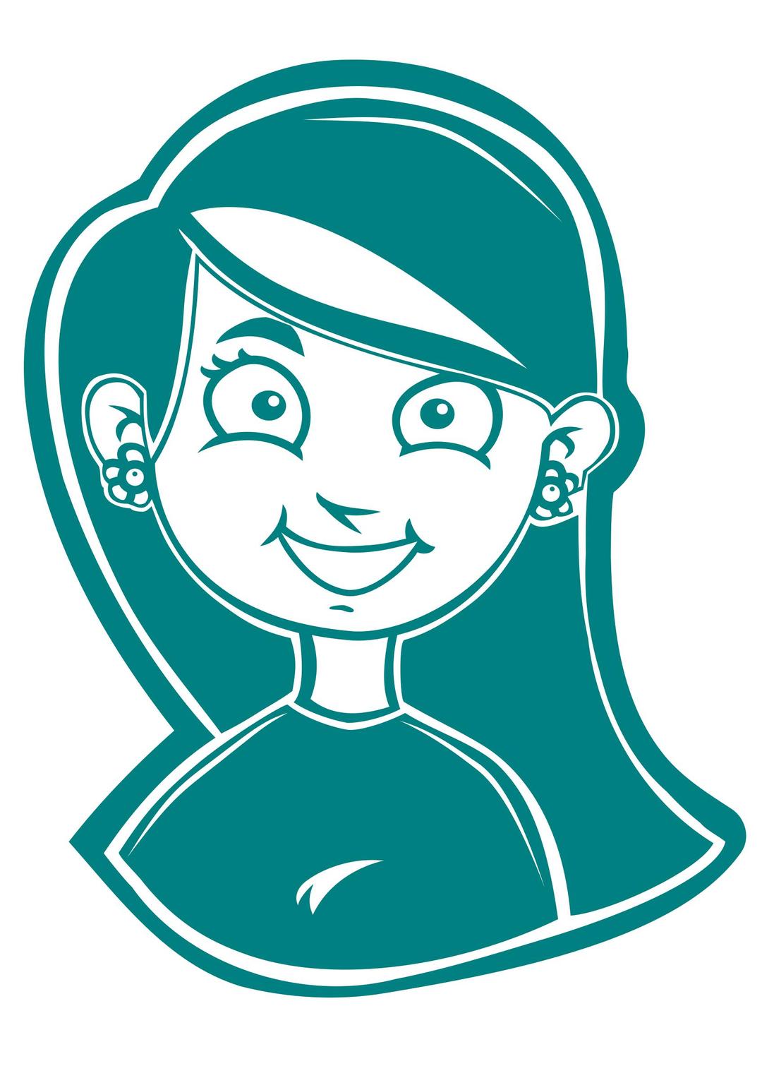 Smiling Girl White for T-Shirt 2 png transparent