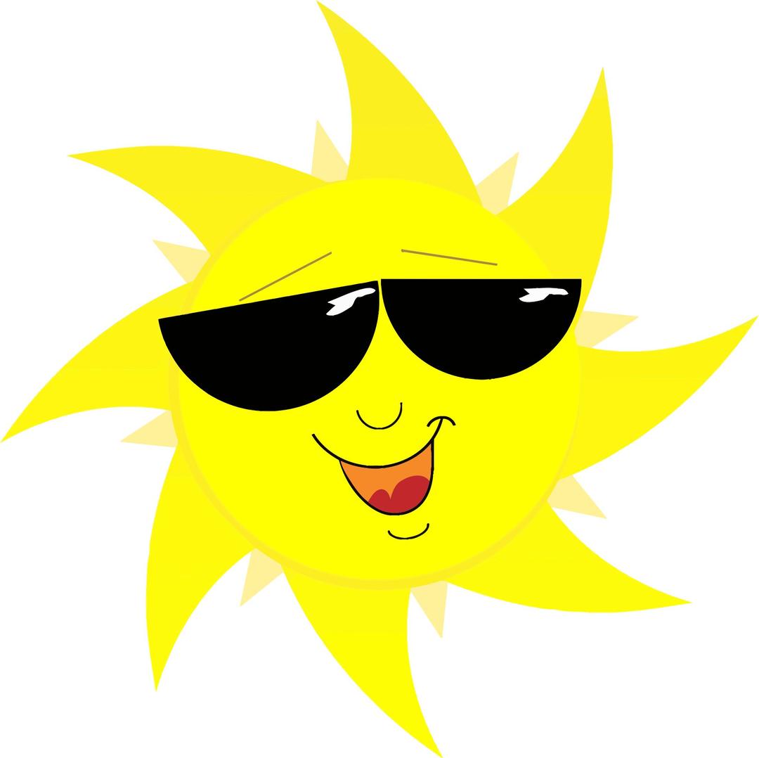 Smiling Sun With Sunglasses png transparent