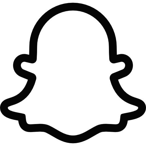 Snapchat Ghost Logo Black and White png transparent