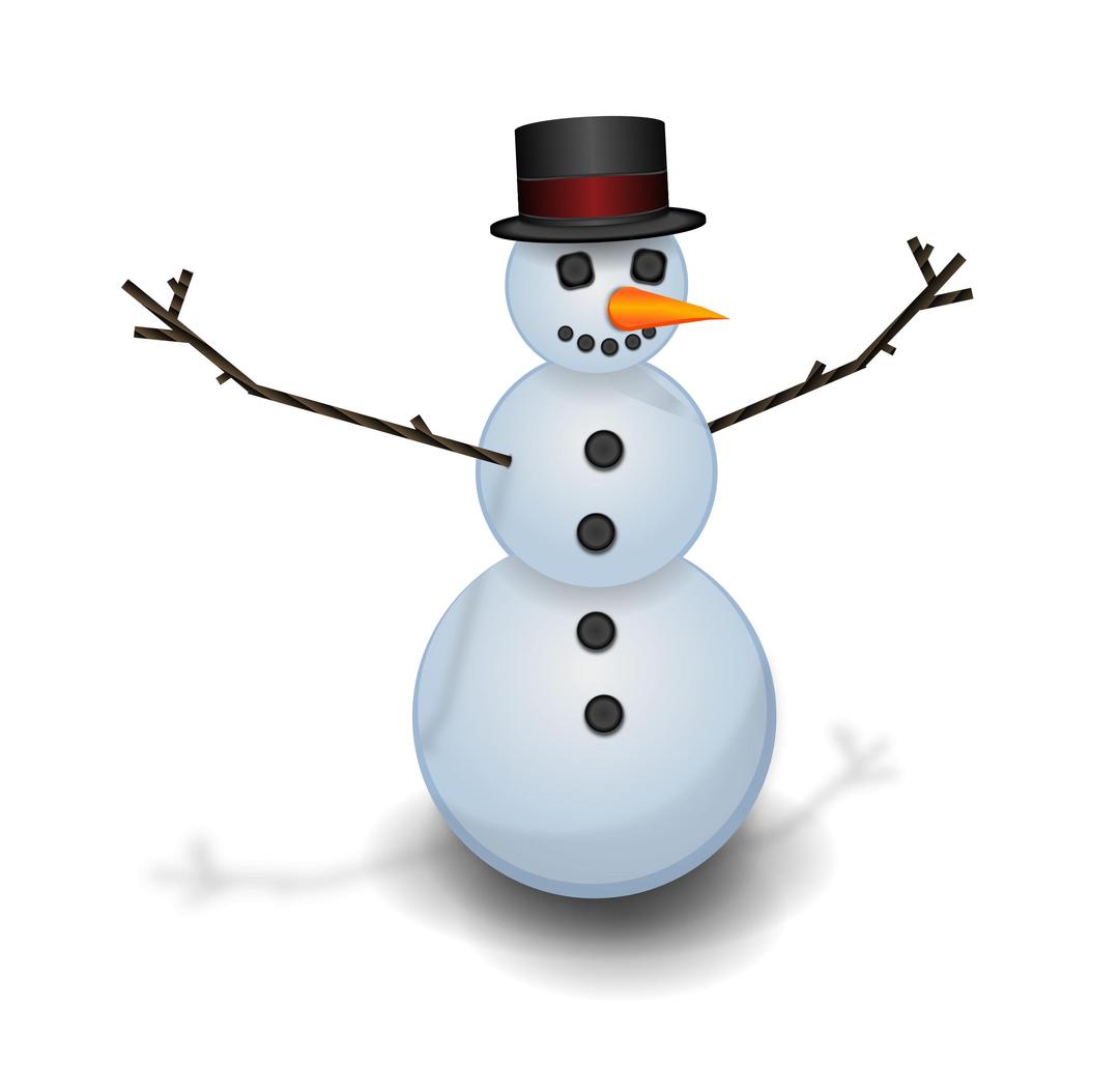 Snow man with hat png transparent