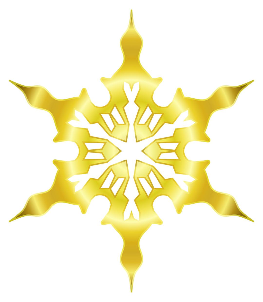 Snowflake 8 (gold) png transparent