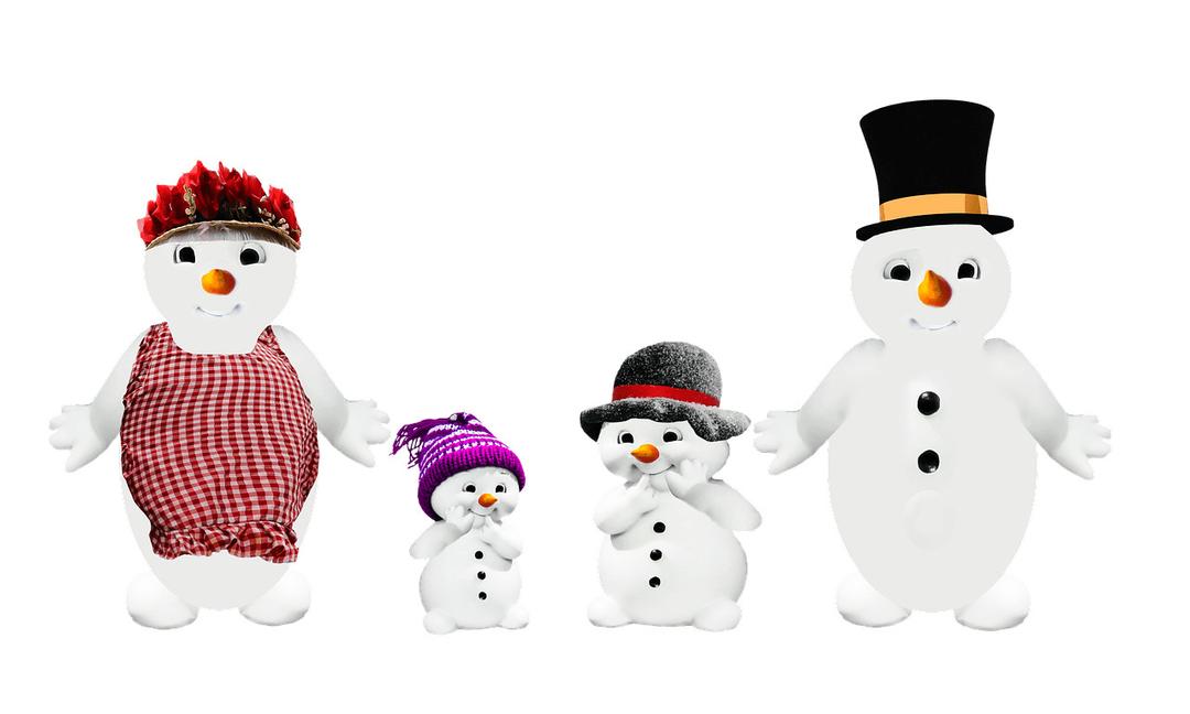 Snowman Family png transparent