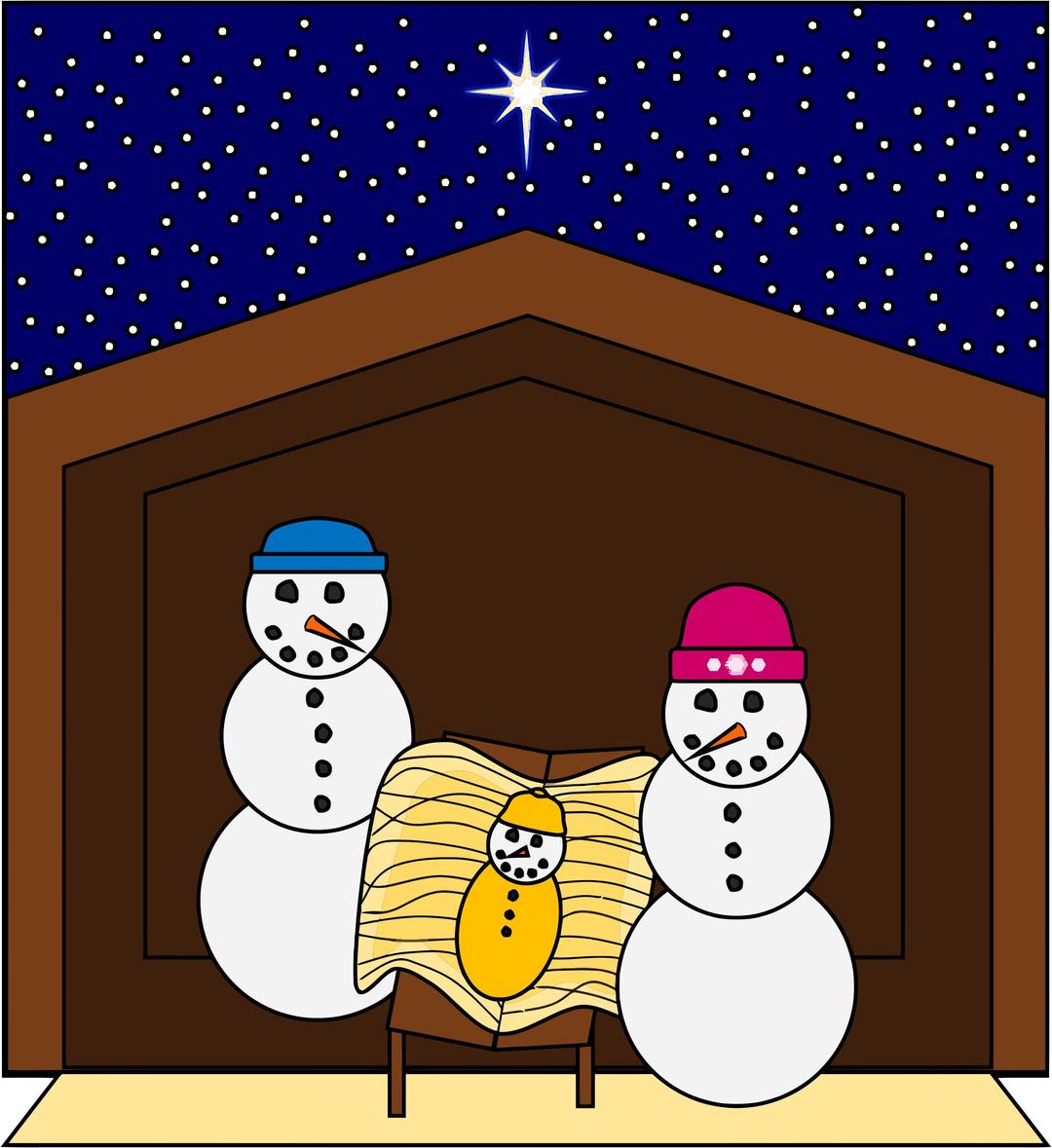 Snowmen Christmas Nativity png transparent