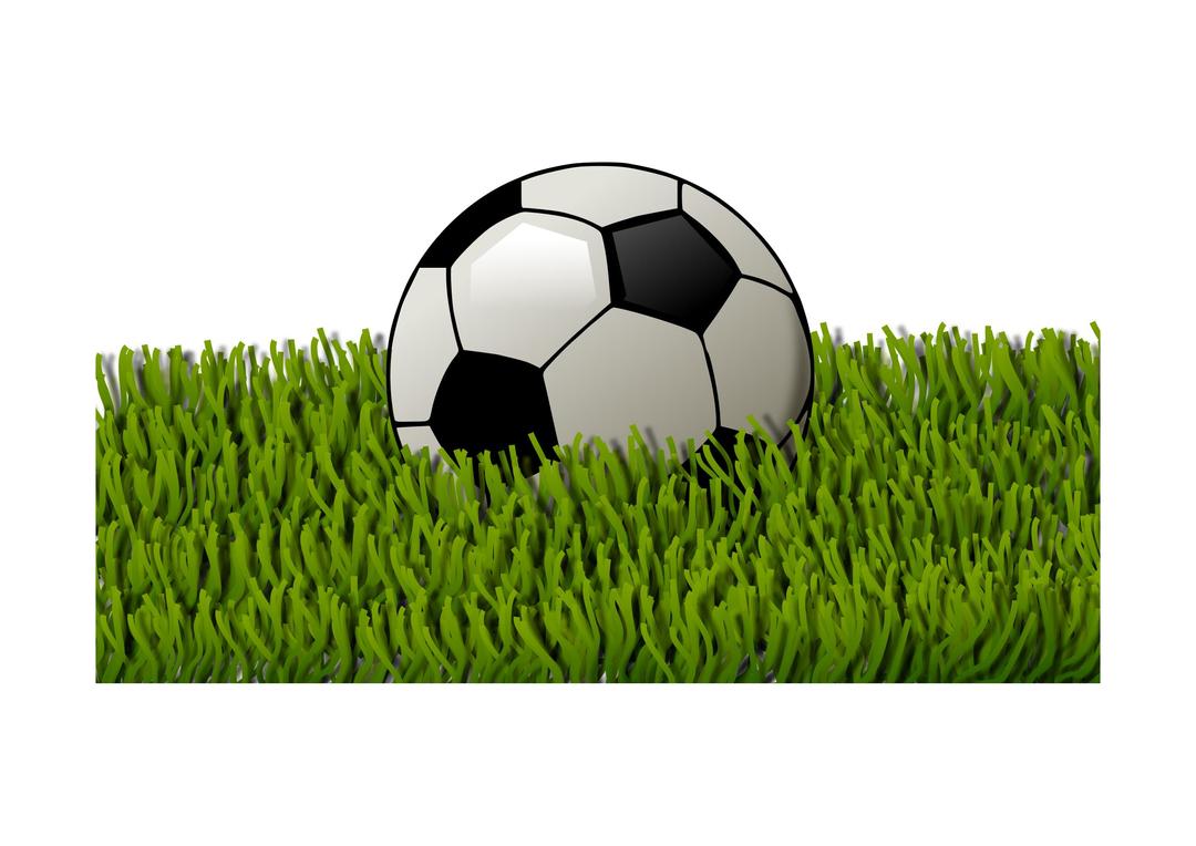 Soccer ball on grass 2 png transparent