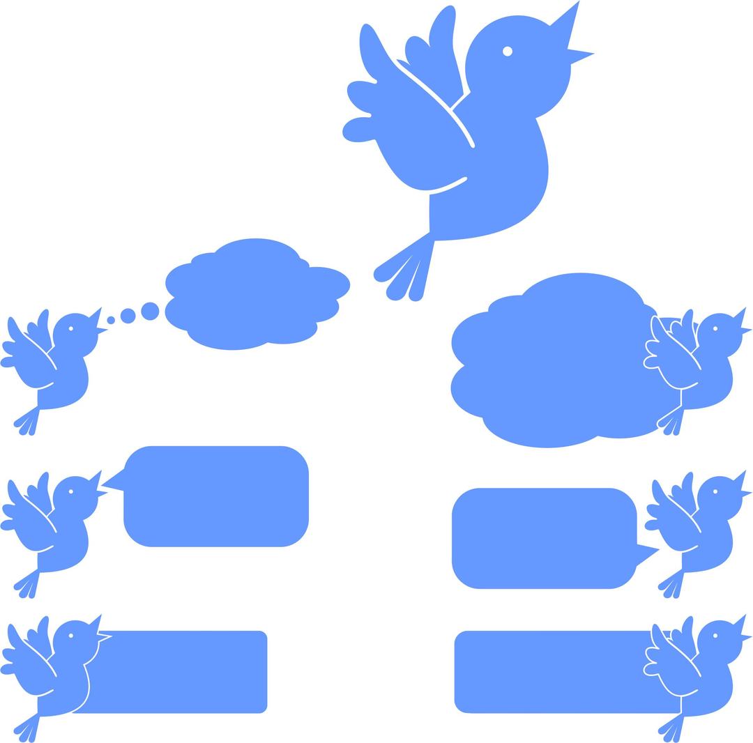 Social Media Blue Bird Icons png transparent