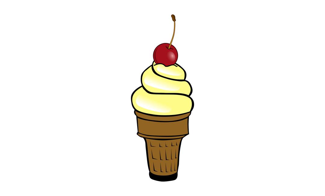 Soft ice cream with cherry png transparent
