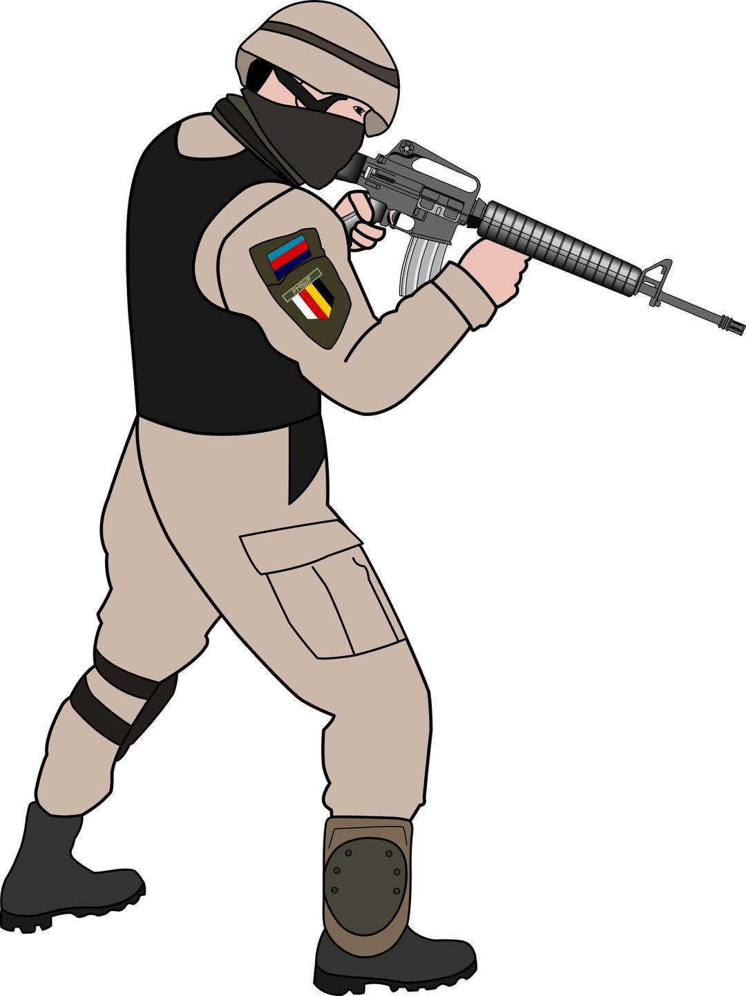 Soldier in action png transparent