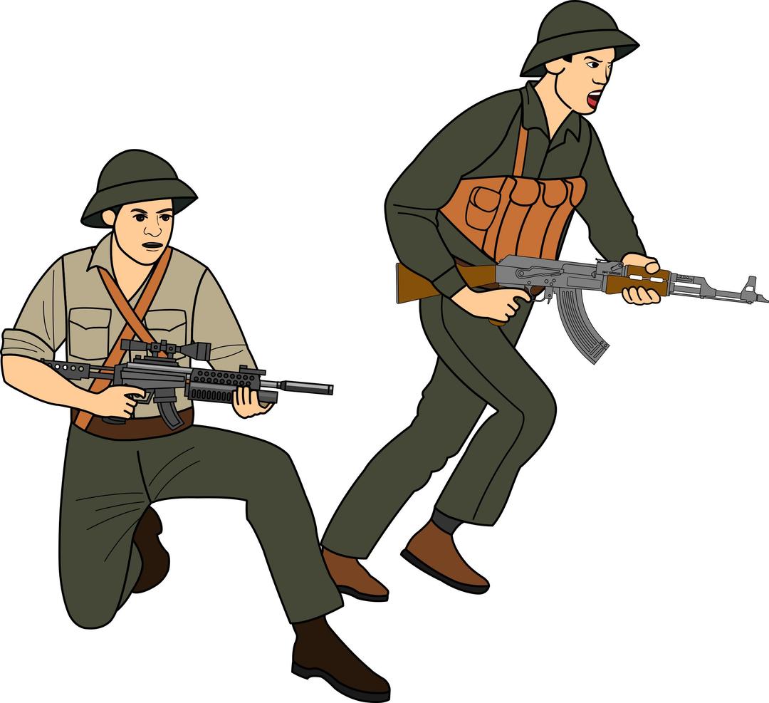 Soldiers in battle png transparent