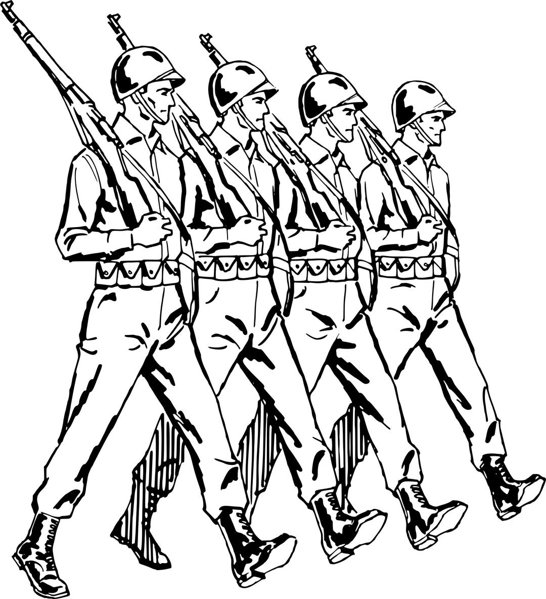 Soldiers marching png transparent